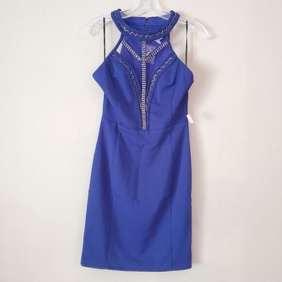 Niki Biki Women's Mini Dress size Small Royal  Blue Embellished - Picture 8 of 11